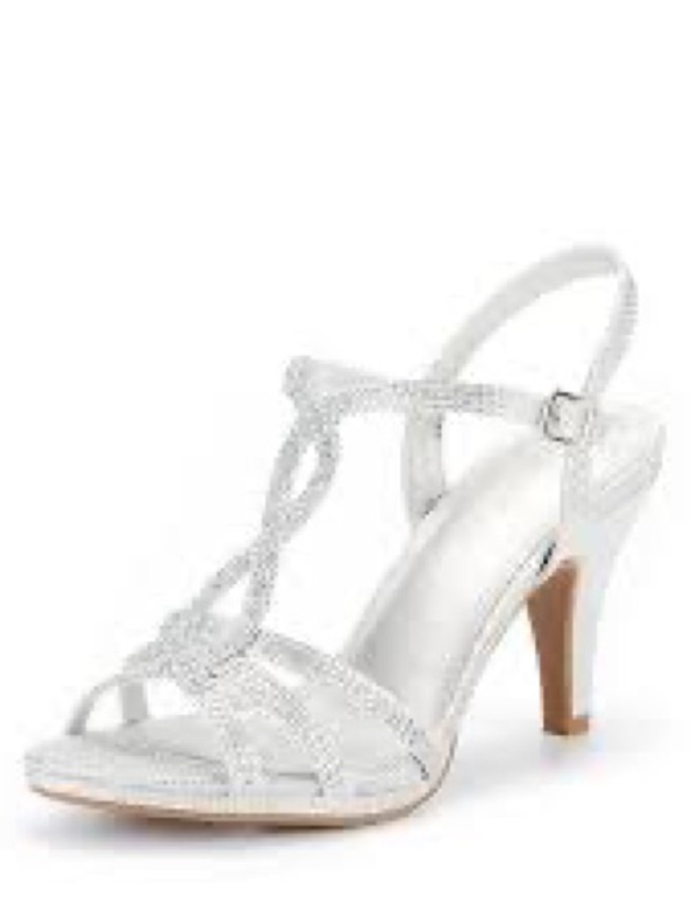 Dream Pairs silver  glittered rhinestones strapping heels sandals Sz 8.5
